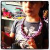 My five year old sporting a crocheted icord necklace